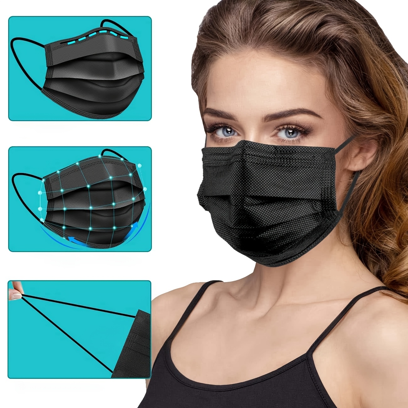 200 Adet Kalın Siyah Tek Kulla - Surgical Mask incelemesi ve fiyatı
